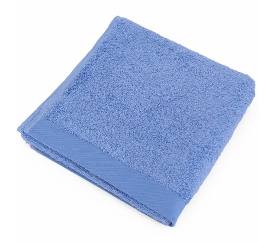 Serviette De Toilette 50x100 Cm Coton Peigné Alba Bleu Mer