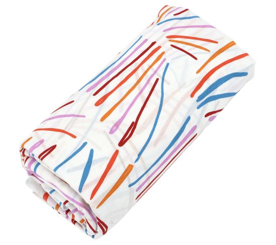 Drap Housse Imprimé 80x200 Cm Coton Perroquet Salsa Bonnet 30 Cm