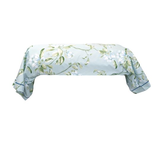 Taie De Traversin 140x43 Cm Percale Coton Eléna Vert Nil