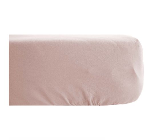 Drap Housse En Lin Lavé Froissé 160x200 Cm Sonate Rose