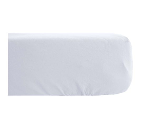 Drap Housse En Lin Lavé Froissé 180x200 Cm Sonate Blanc Neige