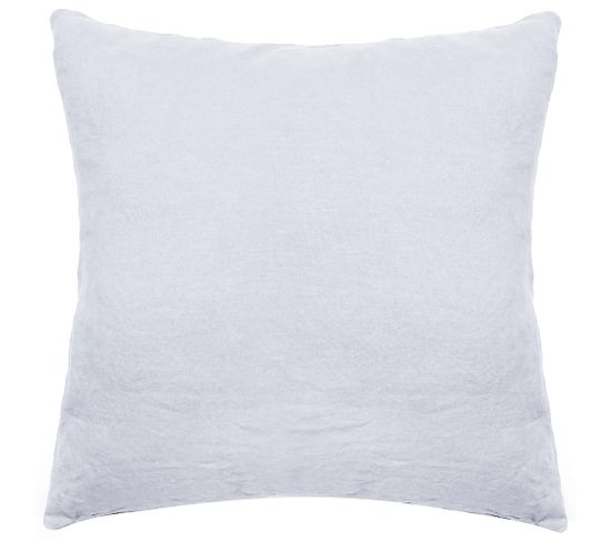 Taie D'oreiller Uni 65x65 Cm 100% Lin Lavé Sonate Blanc Neige