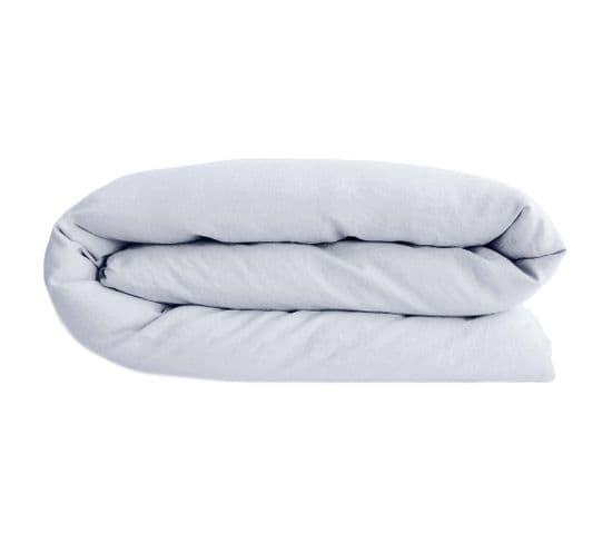 Housse De Couette 260x240 Cm Lin Lavé Sonate Blanc Neige