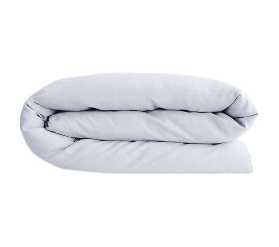 Housse De Couette 280x240 Cm Lin Lavé Sonate Blanc Neige