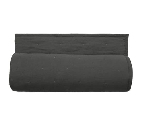 Couvre-lit 240x260 Celeste En Velours De Polyester Piquage Points Brodés Anthracite