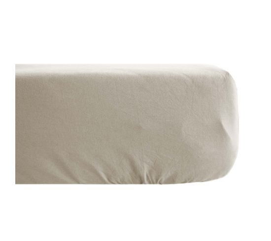 Drap Housse Uni 80x200 Cm 100% Percale De Coton Manoir Ivoire Bonnet 35