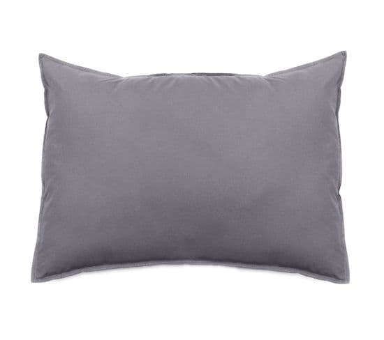 Taie D'oreiller Lin Et Coton 50x70 Cm Collection Opera Gris Brume