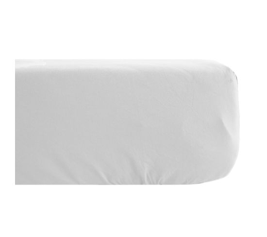 Drap Housse 160x200 Cm Mousseline De Coton Opera Blanc Neige