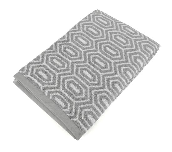 Drap De Bain 100x150 Cm Symetrie Coton Gris Alvéoles