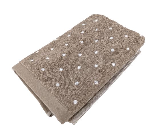 Serviette De Toilette 50x100 Cm Efficience Dots Marron Roble