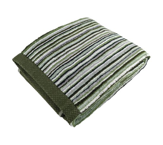 Drap De Bain Coton 500g/m2 Collection Pure Stripes Ii Vert