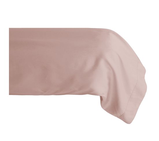 Taie De Traversin 43x190 Cm Percale De Coton Manoir Rose Rose