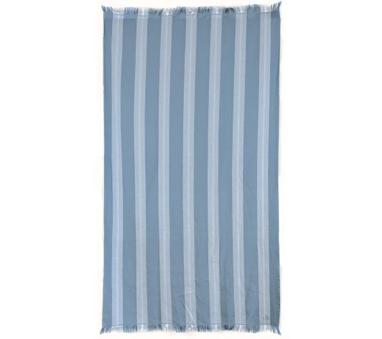 Drap De Plage 100x180 Cm Pur Coton Collection Supramonte Bleu