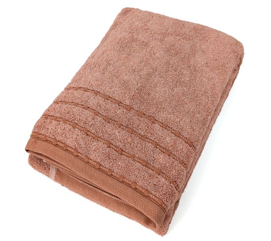 Drap De Bain Coton 500 G/m² 100x150cm Vivid Marron Terre-cuite