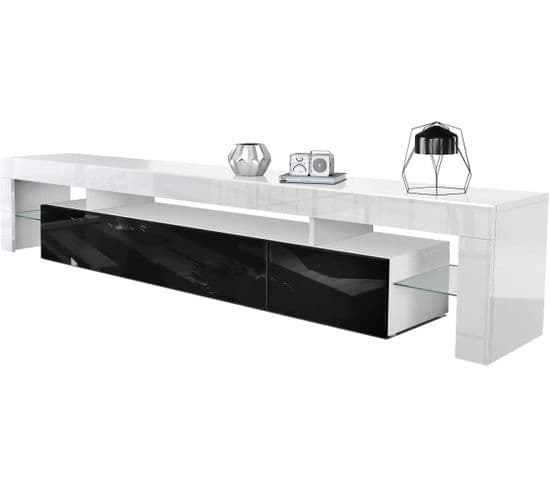 Meuble TV Blanc  Et Noir 189 Cm