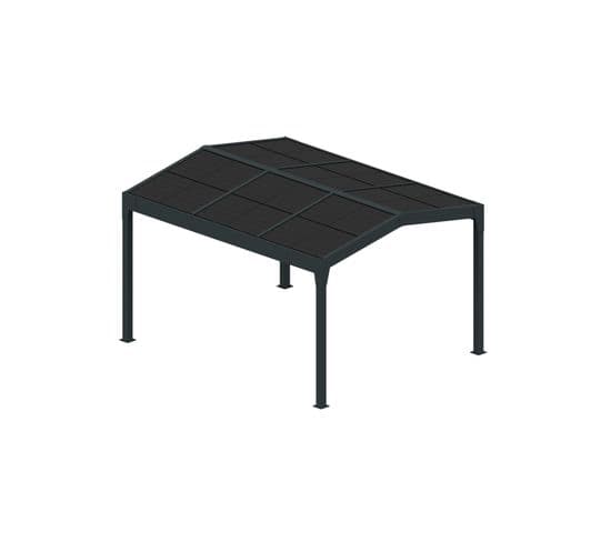 Carport Solaire Energy 2 Pentes Gris Anthracite 5,384x4,732m 4800w