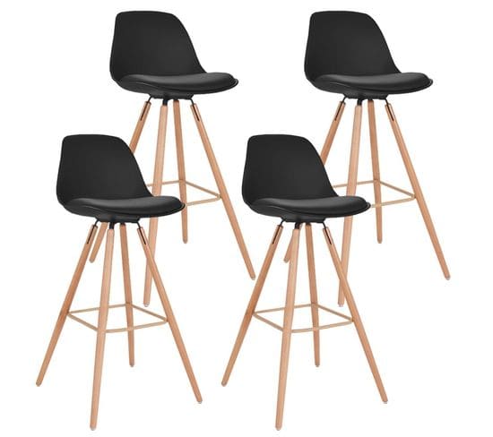 Lot De 4 Tabourets De Bar Sara Noir