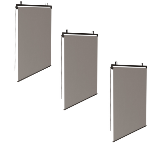 Lot De 3 Stores Enrouleurs L.125 X H. 225 Cm Pour Pergola Taupe