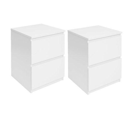 Lot De 2 Tables De Chevet Tomi Bois Blanc