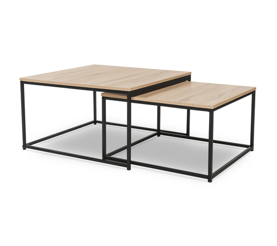 Lot De 2 Tables Basses Gigognes Detroit 60/70 Design Industriel