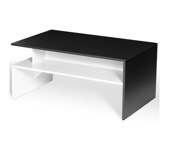 Table Basse Rectangulaire Gabi Blanche Et Noire Multirangements