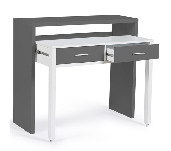 Bureau Extensible Max Gris Et Blanc