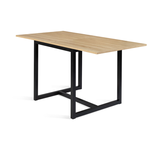 Table à Manger Extensible Rectangle Detroit 6-8 Personnes Design Industriel 80-160 Cm