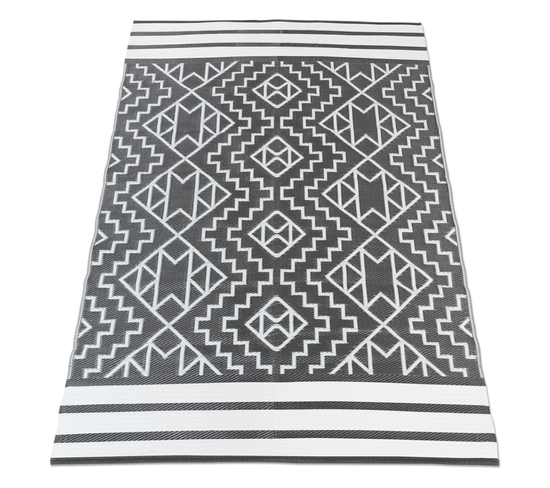 Tapis Extérieur Zia Gris Et Blanc 160 X 240 Cm