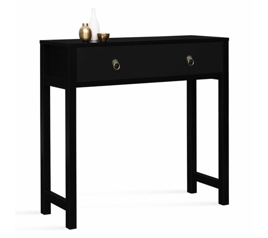 Console Asiatique Yang 1 Tiroir Bois Noir