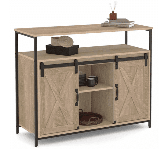 Buffet 2 Portes Grange Coulissantes 100 Cm Quebec Design Industriel