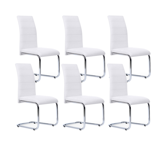 Lot De 6 Chaises Mia Blanches Pour Salle à Manger