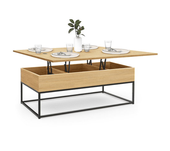 Table Basse Rectangulaire Relevable Convertible En Table à Manger Detroit Design Industriel