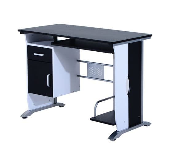 Bureau Informatique Design Mdf Noir Et Blanc