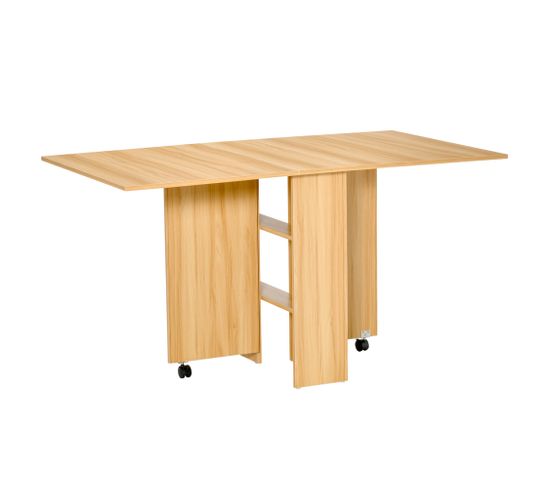 Table Pliable Mobile 140l X 80l X 74h Cm Coloris Chêne