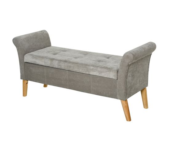 Banc Banquette Design Contemporain 2 En 1 Rangement 136,5 X 45 X 62 Cm Gris