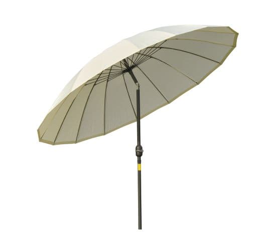 Parasol Inclinable Rond Avec Manivelle Métal Polyester Haute Densité