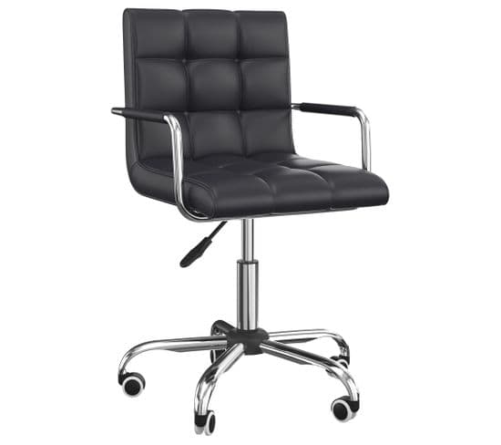 Chaise De Bureau Manager Revêtement Synthétique Capitonné Noir