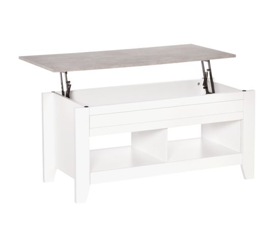 Table Basse Rectangulaire Relevable 2 Niches