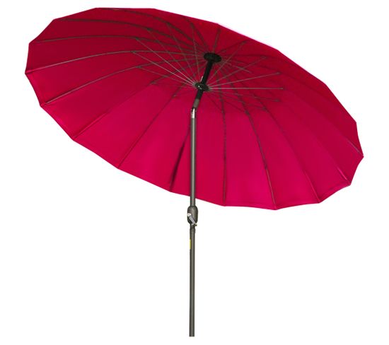 Parasol Inclinable Rond Avec Manivelle Métal Polyester Haute Densité