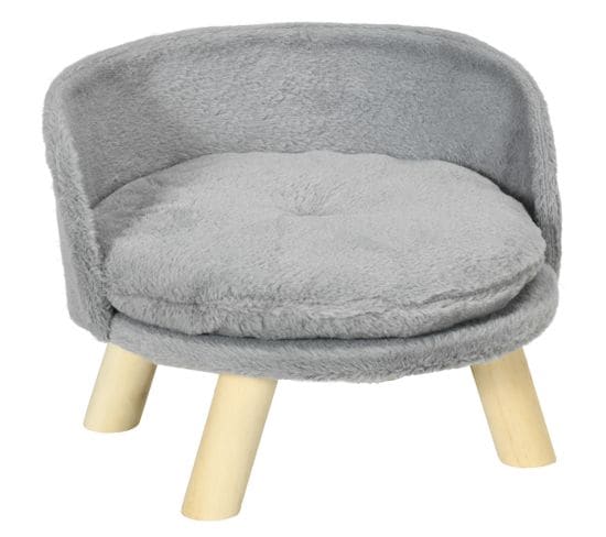 Canapé Lit Panier Pour Chien Scandinave Peluche Gris