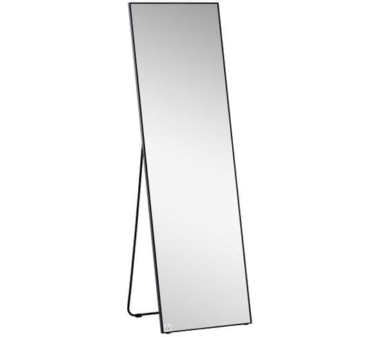 Miroir Sur Pied Ou Mural Rectangulaire Grande Taille Verre Métal Noir