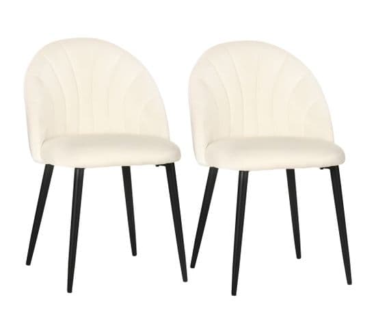 Lot De 2 Chaises Velours Pieds Métal