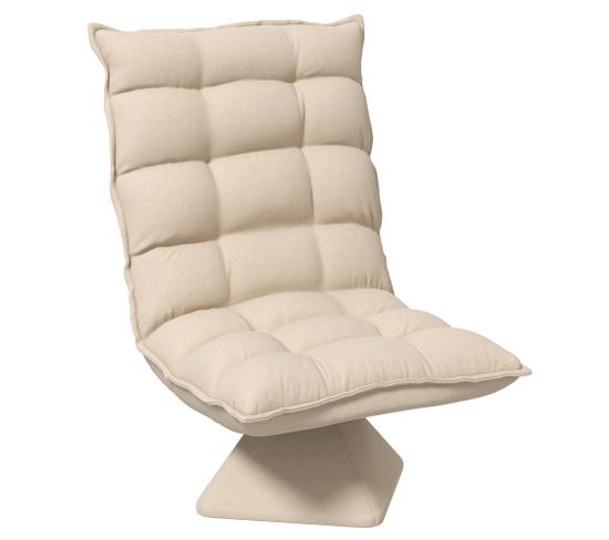 Fauteuil Relax Pivotant Inclinable Tissu Velours Microfibre