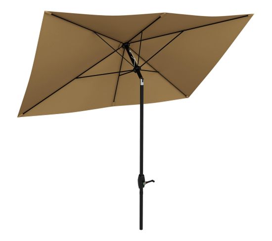 Parasol Inclinable De Jardin 3x2m Alu. Polyester Anti Uv 50+