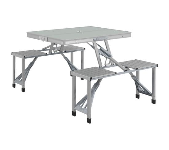 Ensemble Table Et Chaise De Camping Pliant Forme Valise Pique-nique Aluminium