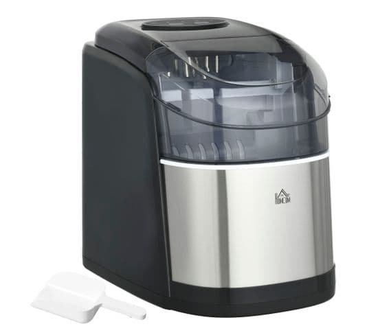 Machine à Glaçons 1,7 L - Réservoir Glace 0,9 Kg - Gris Noir