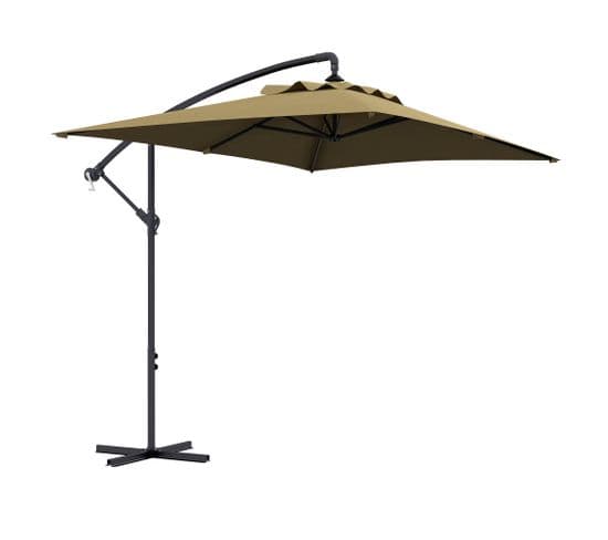 Parasol Déporté Rectangulaire Dim. 294l X 193l X 250h Cm Pied En Croix