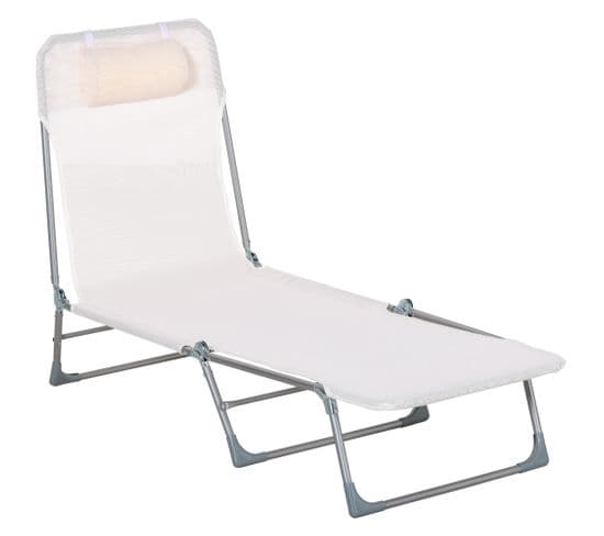 Bain De Soleil Transat Pliable Inclinable Acier Teslin