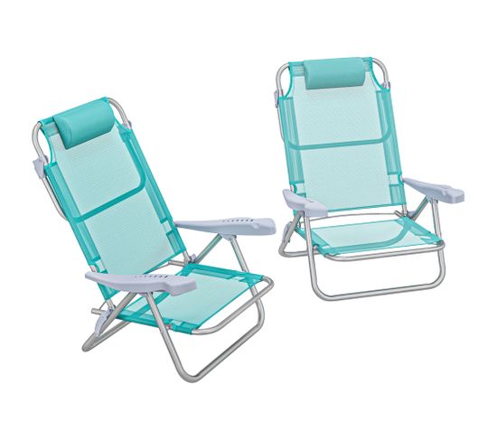 Lot De 2 Chaises De Jardin Camping Pliables Inclinables