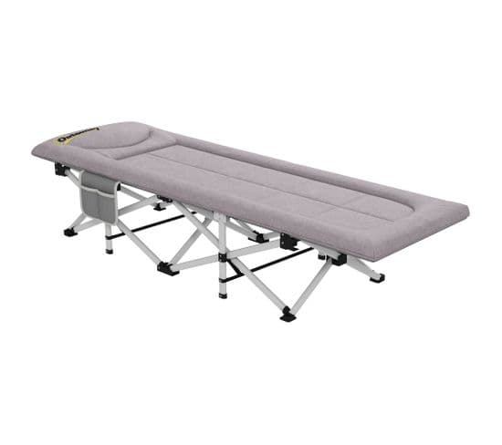 Lit De Camp Pliable Avec Matelas Et Sac De Transport Gris